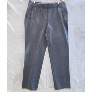 J. Jill Charcoal Gray Herringbone Ponte Slim Straight Pull On Pants Size XL